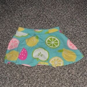 1989 Place Aqua Skort with Yellow Lemon & Pink Fruit Print